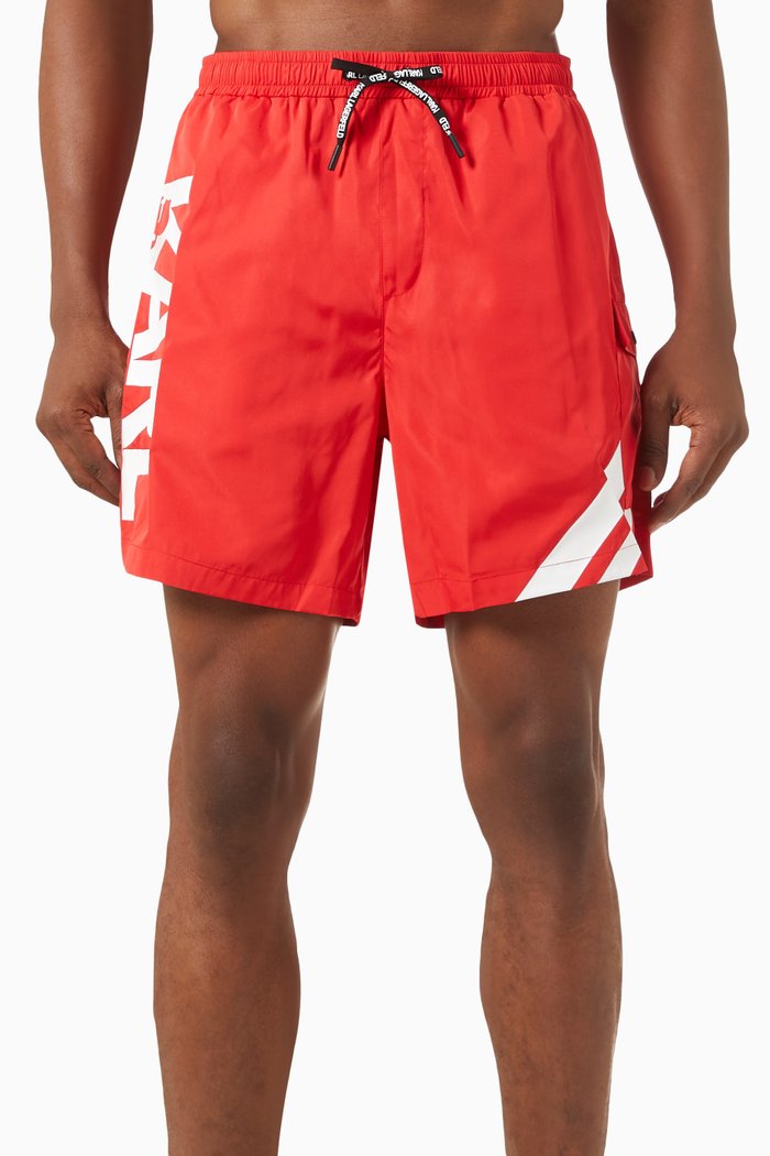 

Logo Swim Shorts in Nylon, Red