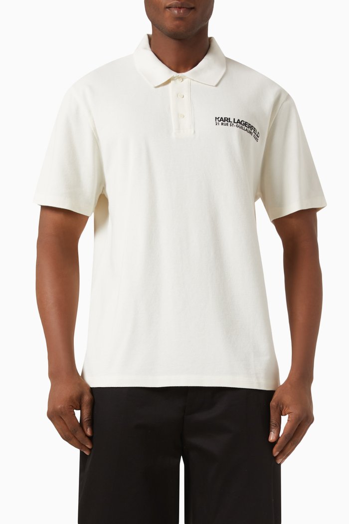 

Logo Polo Shirt in Cotton Piqué, White