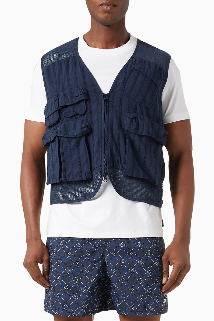 

River Vest in Cotton, Blue