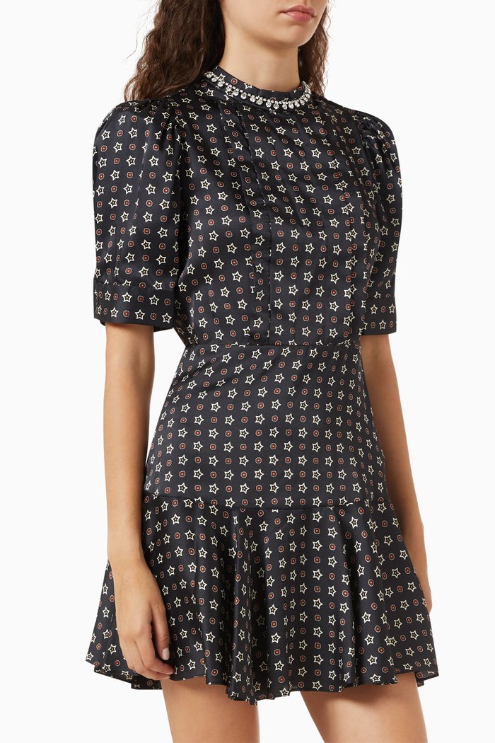 

Star Print Dress, Black