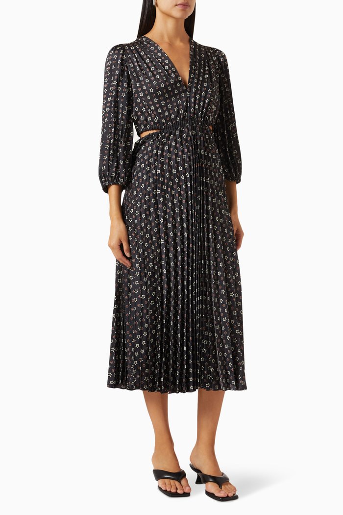 

Printed Maxi Dress, Black