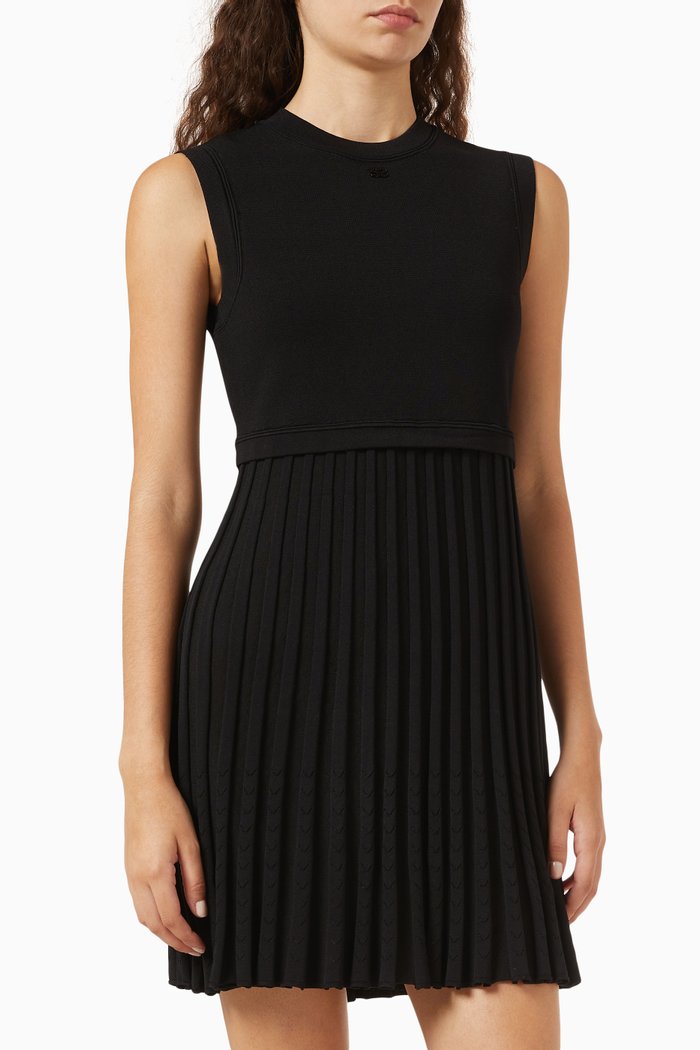

Pleated Dress in Knit, Black