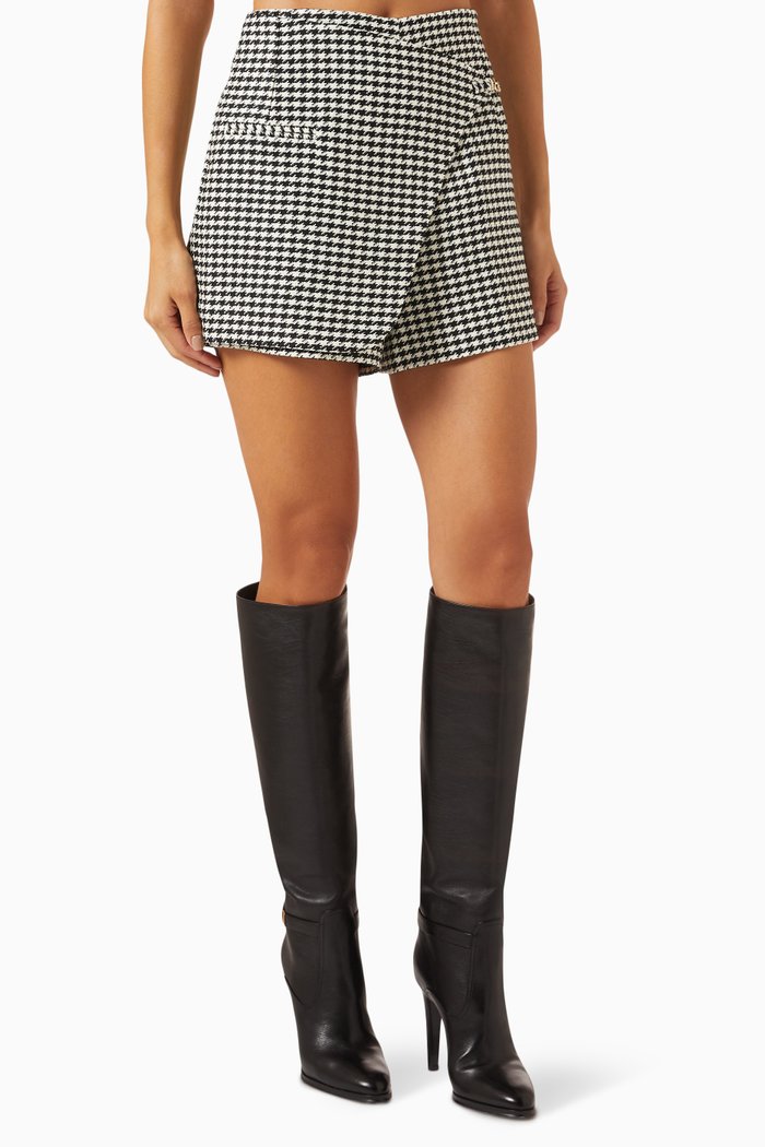 

Houndstooth Shorts, Black
