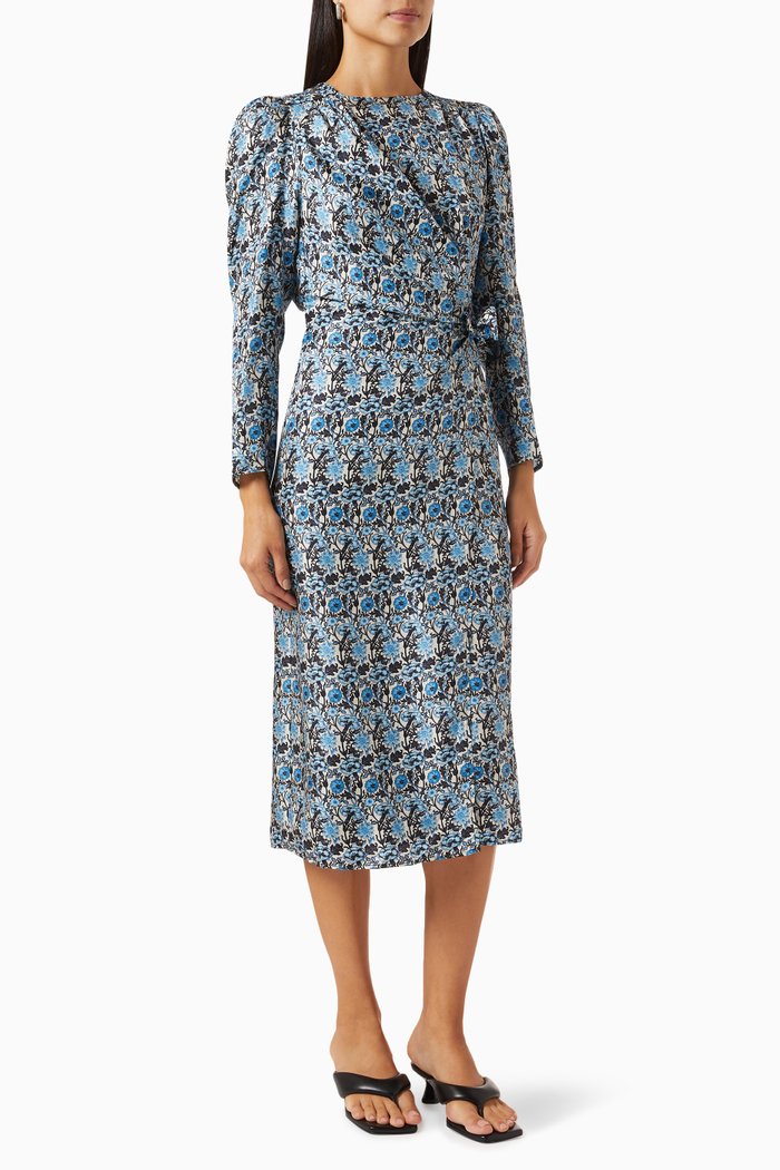 

Draped Dress in Silk, Blue