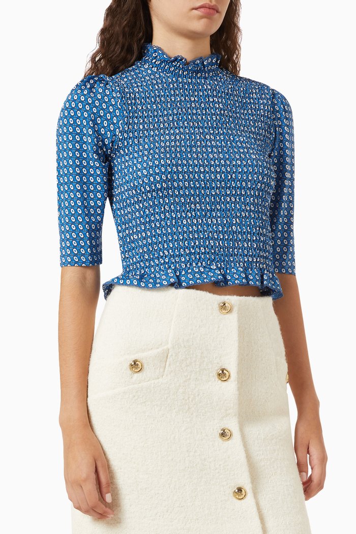 

Smocked Top, Blue