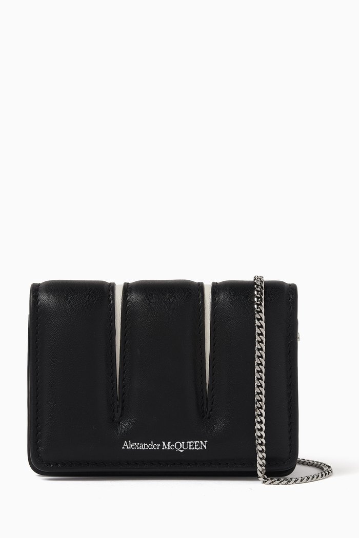 

The Slash Card Holder in Calf Leather, White