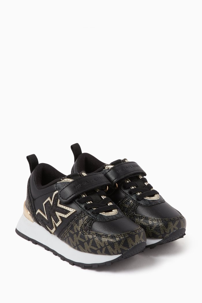 Billie Dash Sneakers in Synthetic Leather, Black