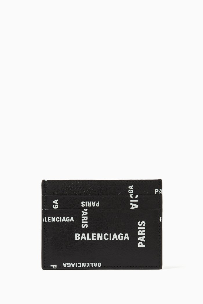 

Logo Card Holder in Leather, Black