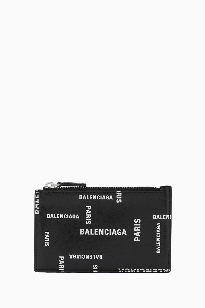 

Cash Large Long Coin & Card Holder in in Leather, Black
