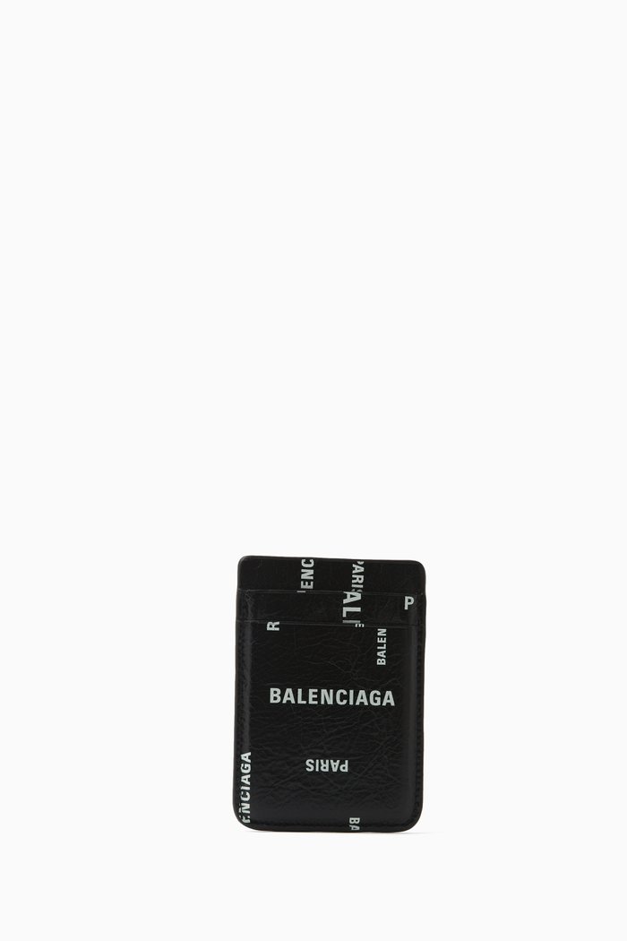

Cash Magnet Card Holder in Arena Lambskin, Black