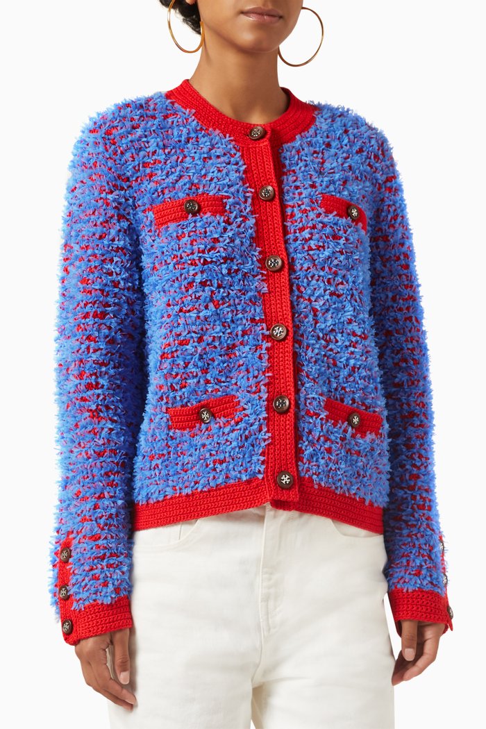 

Confetti Kendra Cardigan in Cotton-knit, Blue