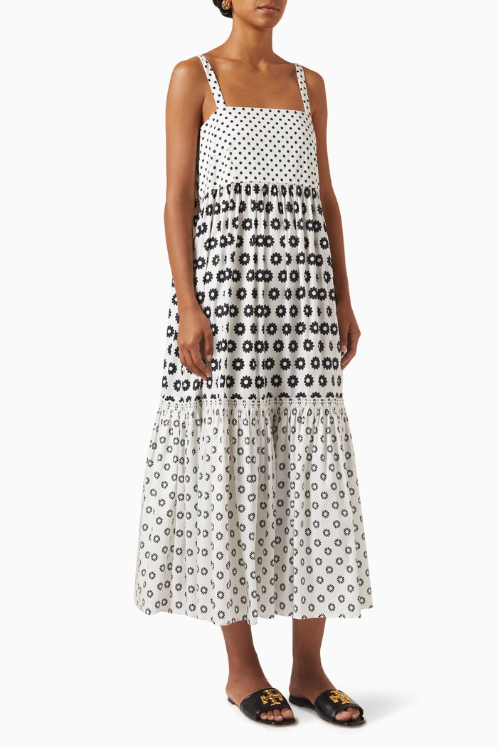 

Printed Midi Sundress in Cotton-blend, Multicolour