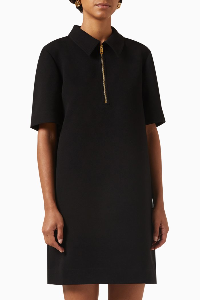 

Polo Mini Dress in Crepe, Black
