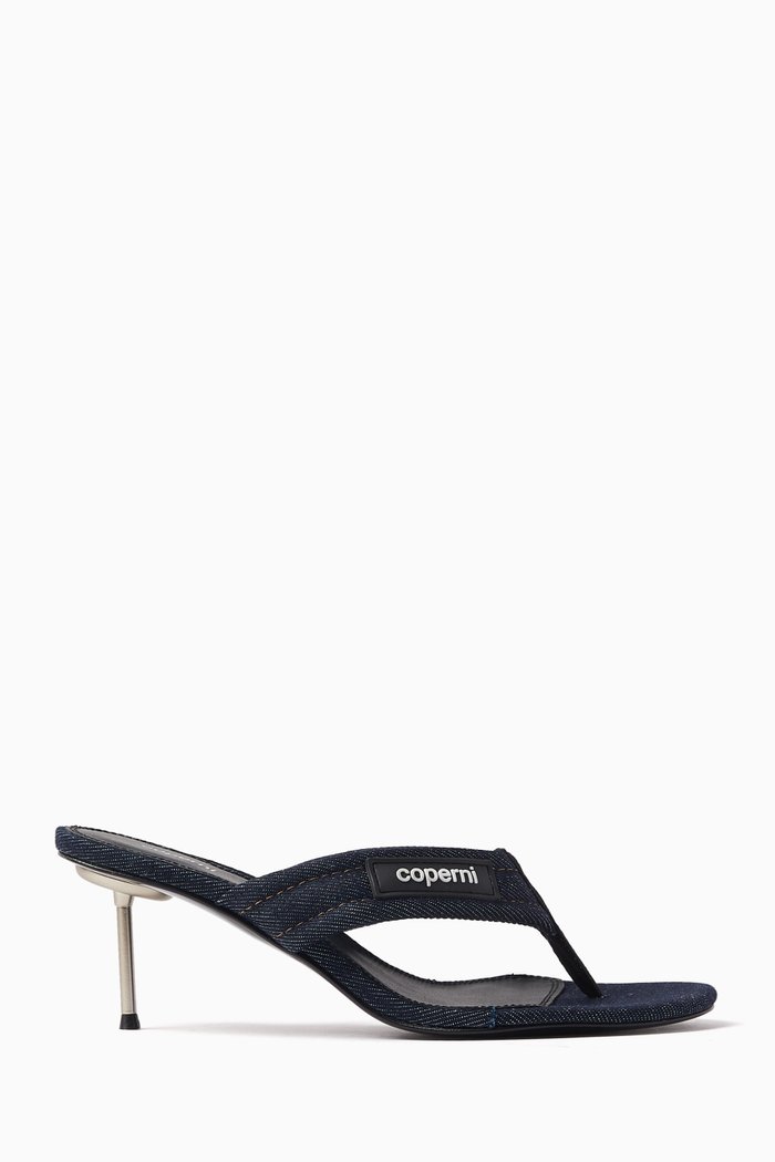 

Logo Thong 70 Mules in Denim, Blue