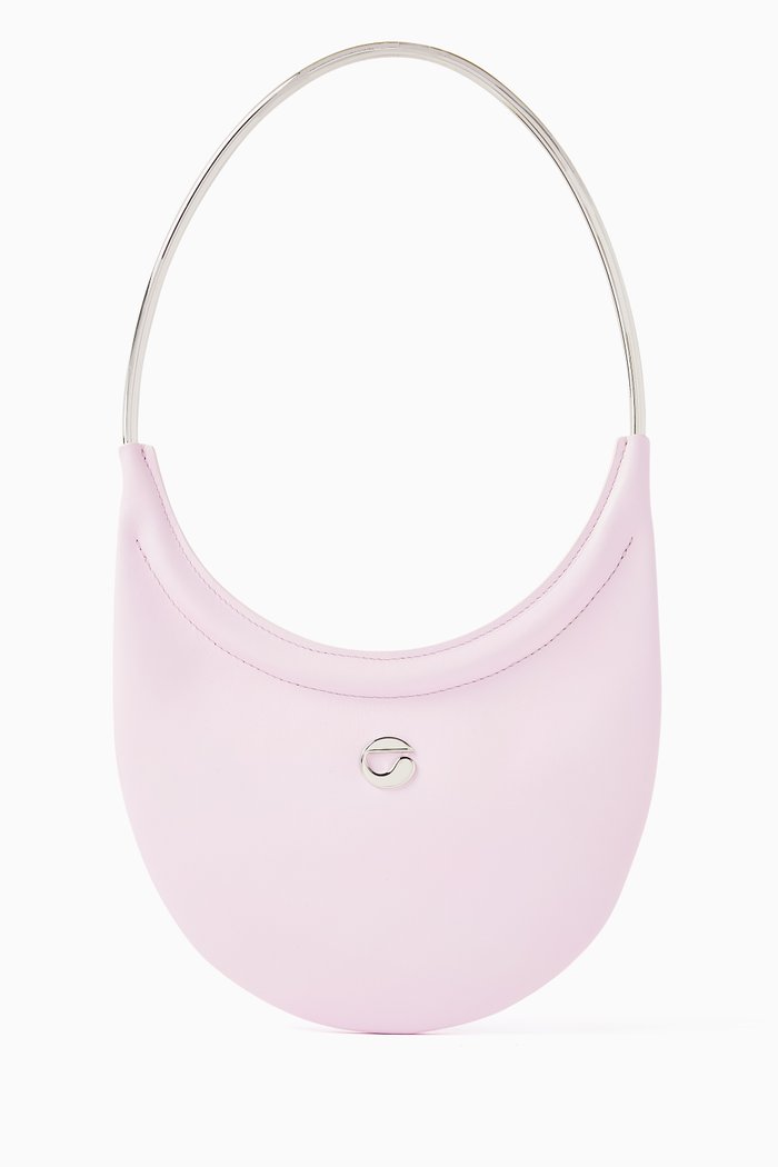 

Ring Swipe Shoulder Bag in Leather, Pink