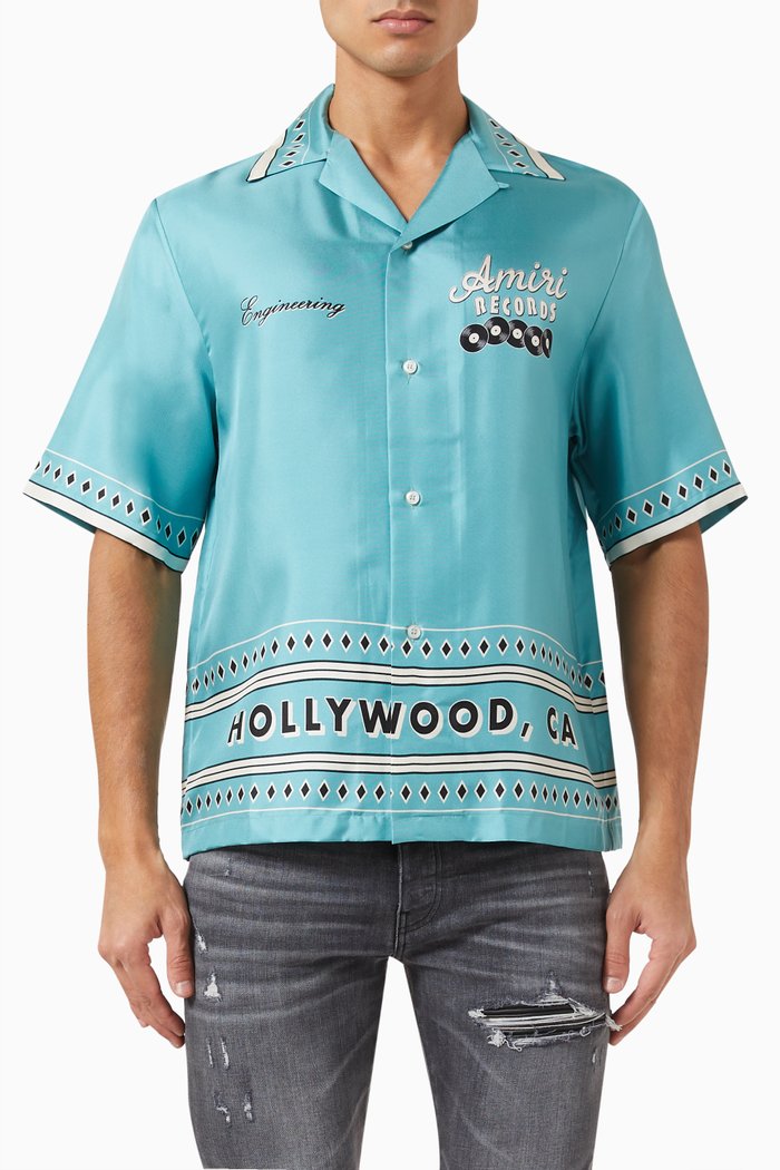

Records Logo Shirt in Silk, Multicolour