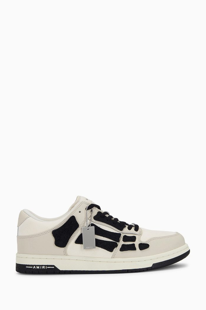 

Chunky Skel Low-top Sneakers in Leather, Neutral