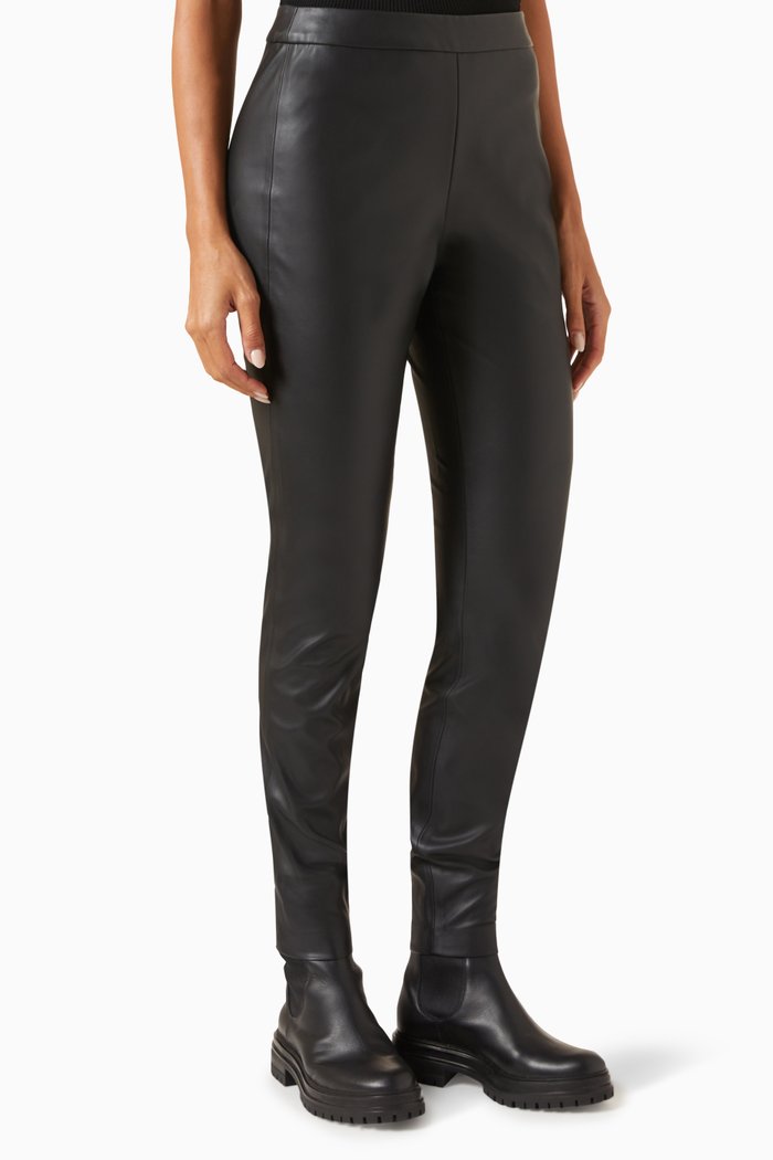 

Skinny-fit Pants in Faux Leather, Black