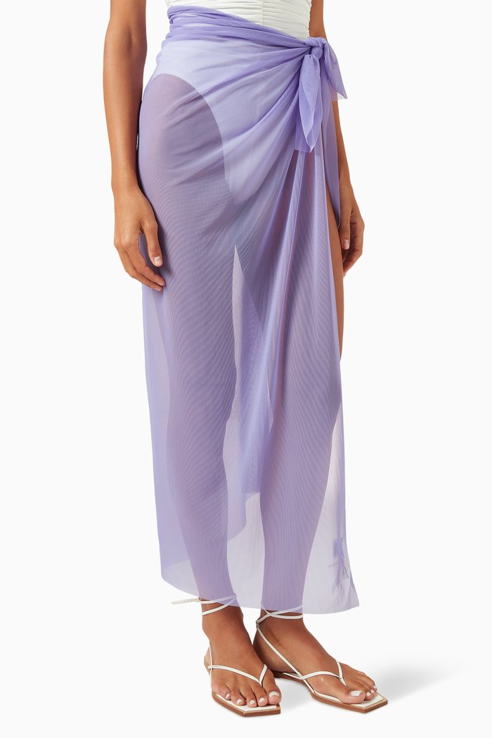 

Ernie Sheer Scarf in Mesh, Purple