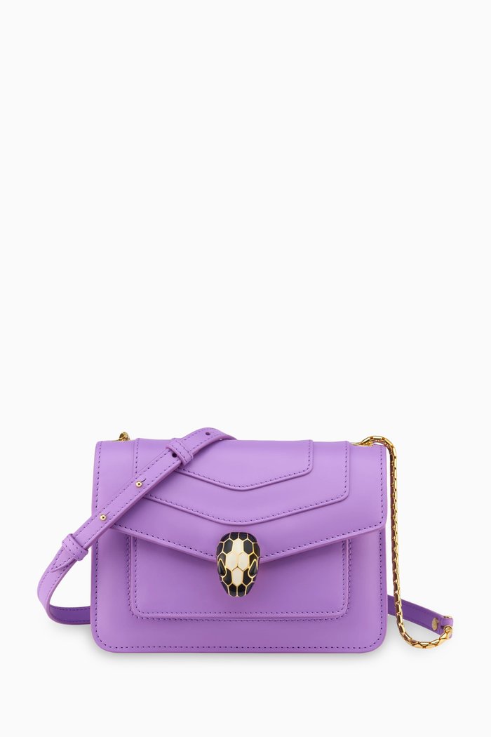 

Small Serpenti Forever Crossbody Bag in Calf Leather, Purple