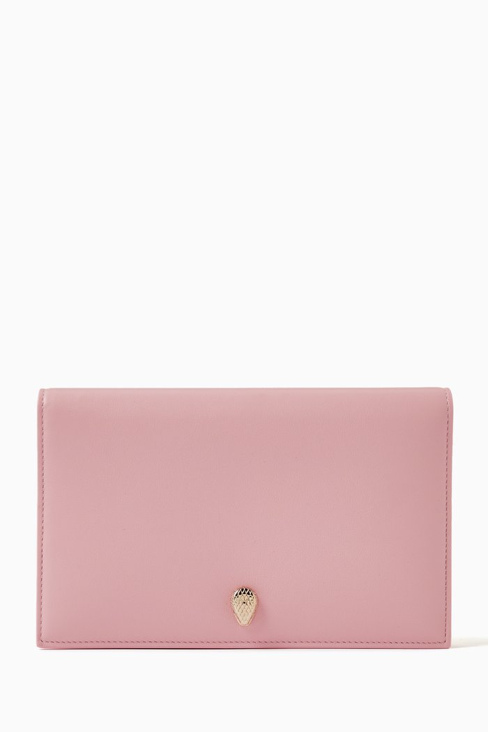 Serpenti Forever Bifold Wallet in Leather, Pink
