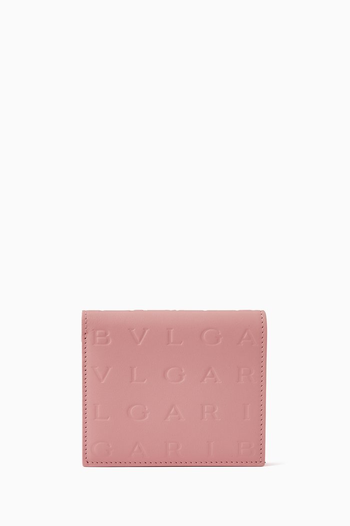 Logo Infinitum Bi-fold Wallet in Leather, Pink