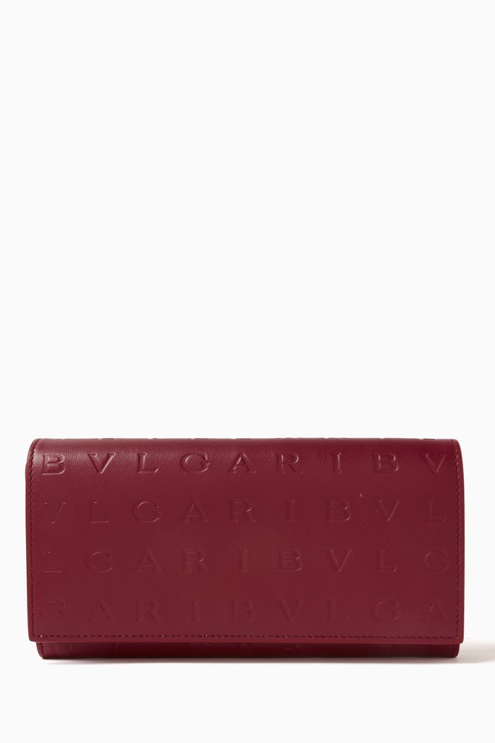 

Logo Infinitum Long Wallet in Calf Leather, Pink