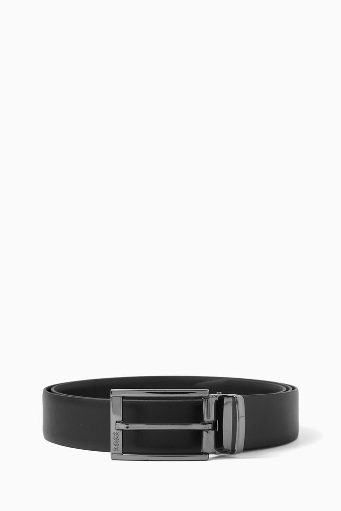 

Omarosyn Reversible Belt in Leather, Black