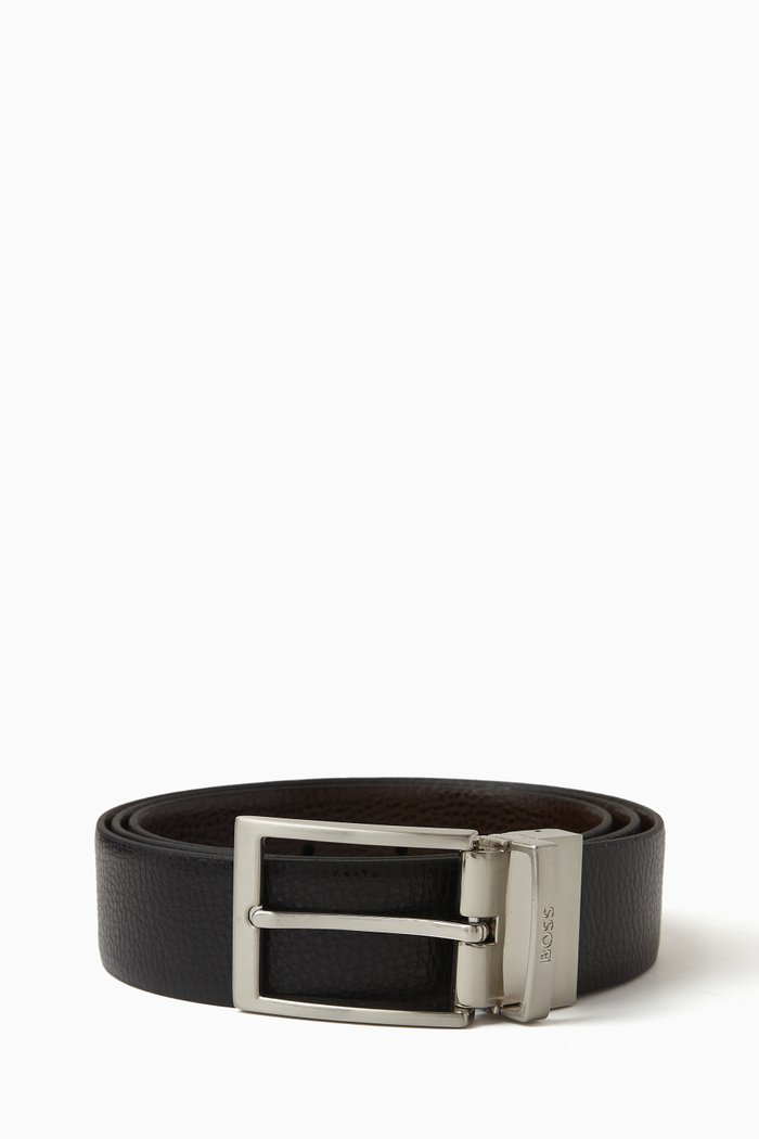 

Ollie Reversible Belt in Leather, Black