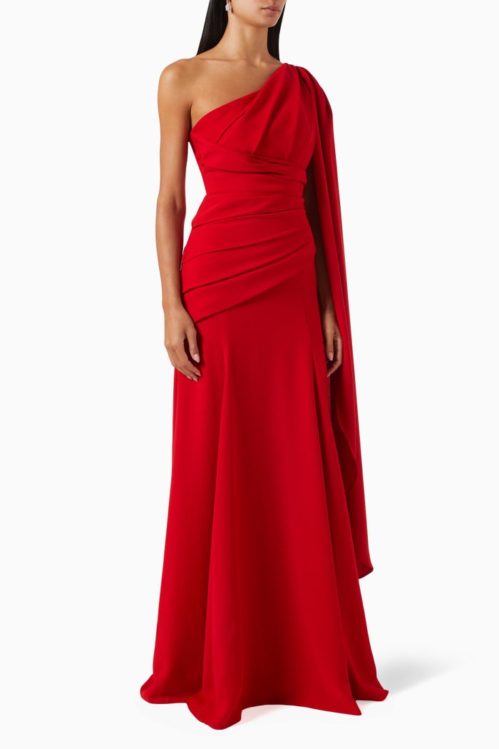 

One-shoulder Maxi Dress, Red