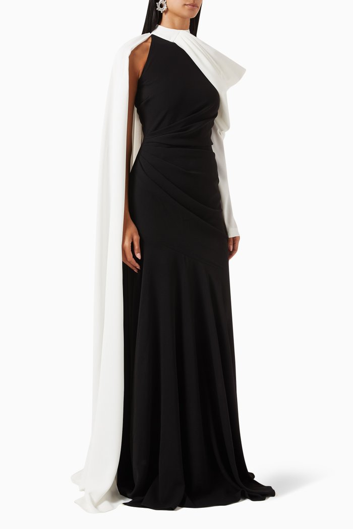 

Halterneck Cape Gown, Black