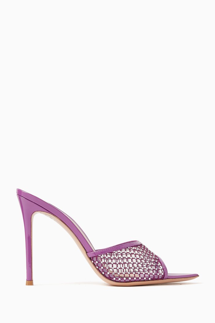 

Plexi 105 Crystal Mules in Patent Leather, Purple