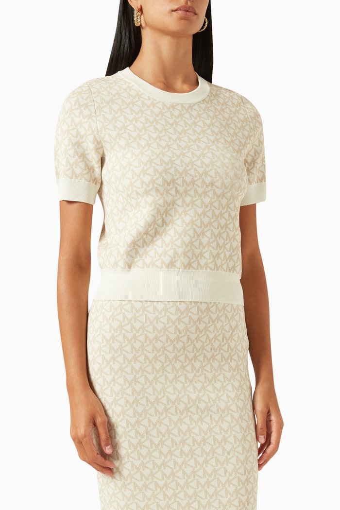 

Logo Jacquard Sweater in Stretch-viscose, Brown