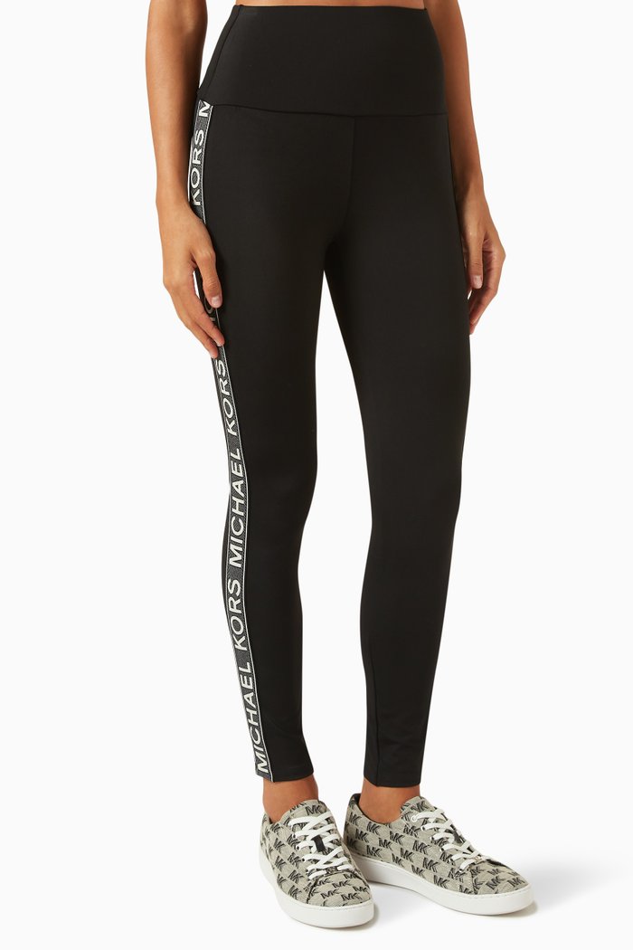 

Logo-tape Leggings in Recycled Stretch-nylon, Black