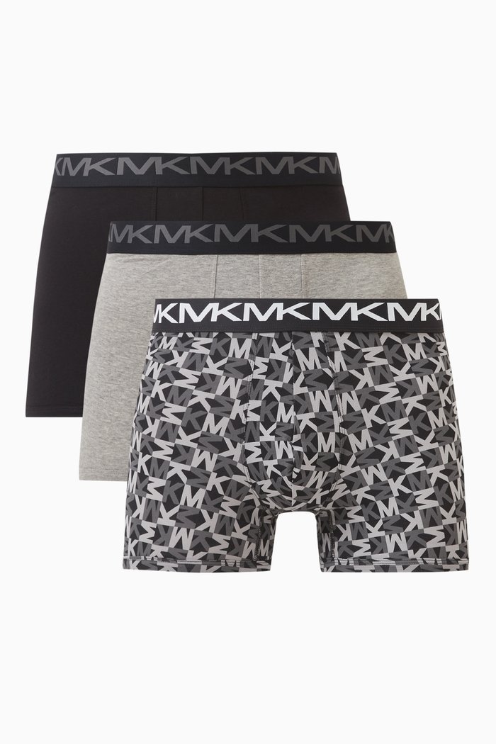 

Boxers in Cotton, Set of 3, Grey