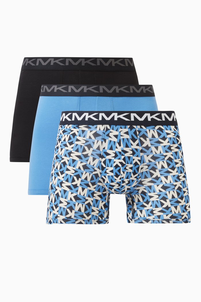 

Boxers in Cotton, Set of 3, Blue