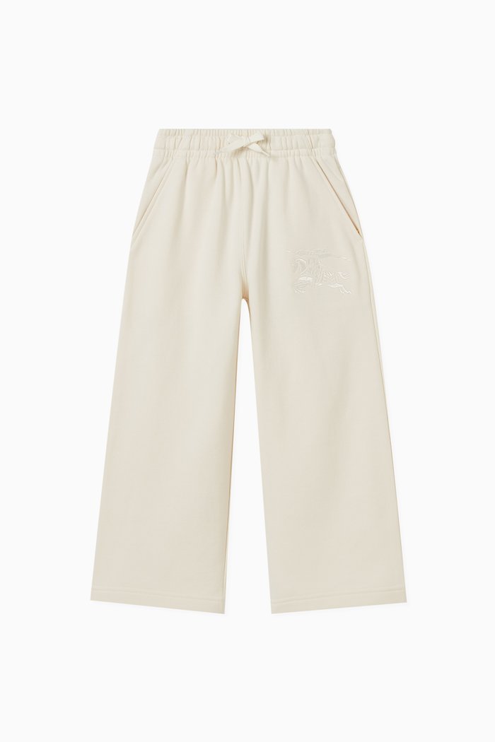 

Logo-embroidered Flared Sweatpants in Cotton, Neutral