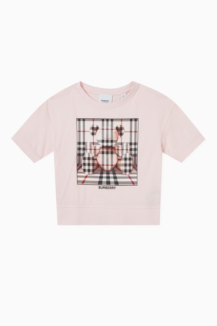 

Teddy-print T-shirt in Cotton, Pink