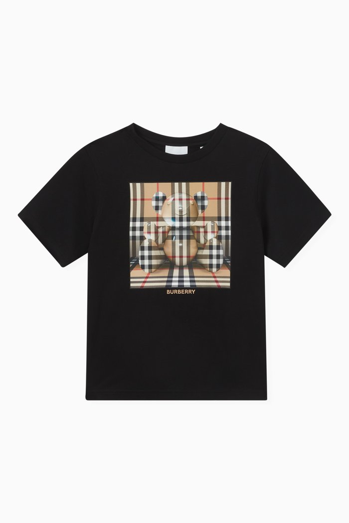 

Teddy-print T-shirt in Cotton, Black