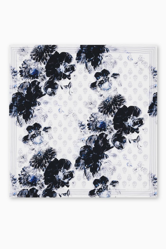 

Chiaroscuro Biker Foulard in Silk-twill, White