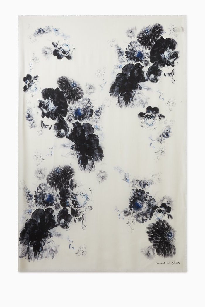 

Chiaroscuro Scarf in Silk, White