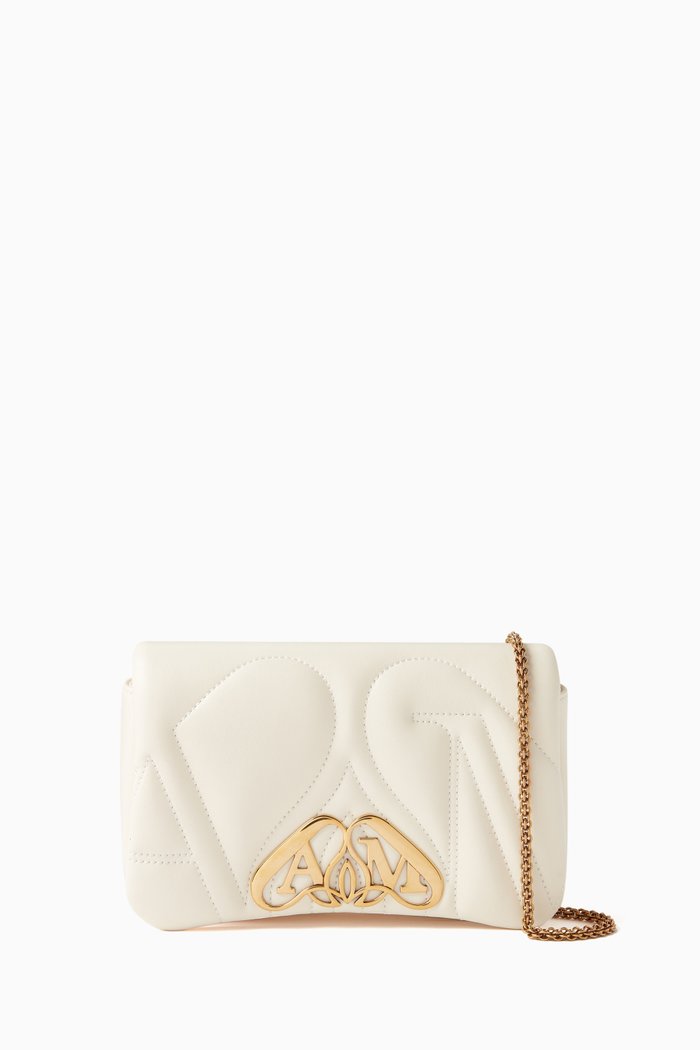 

Mini The Seal Shoulder Bag in Lambskin Leather, White