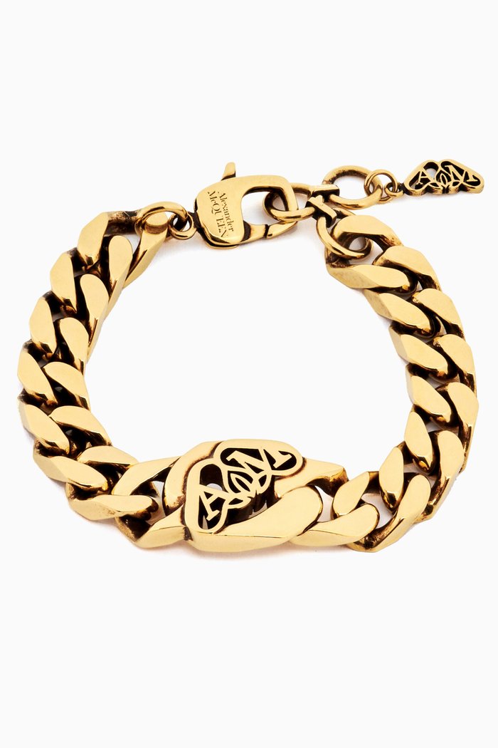 

Seal Logo Chain Bracelet in Brass, Multicolour