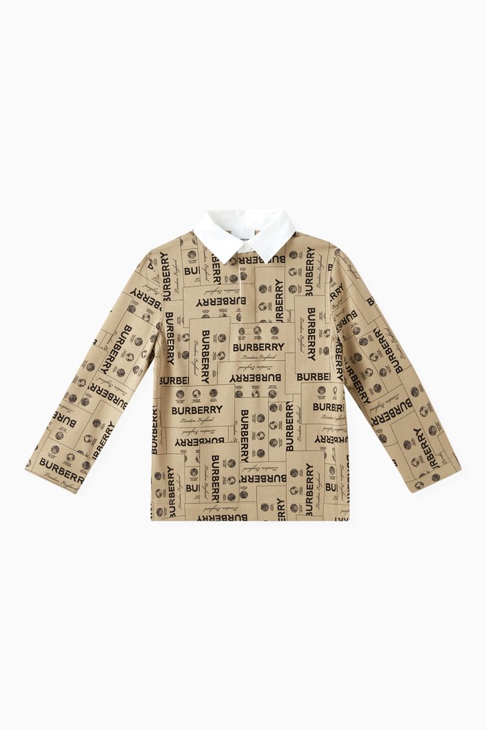 Logo-print Shirt in Cotton, Neutral