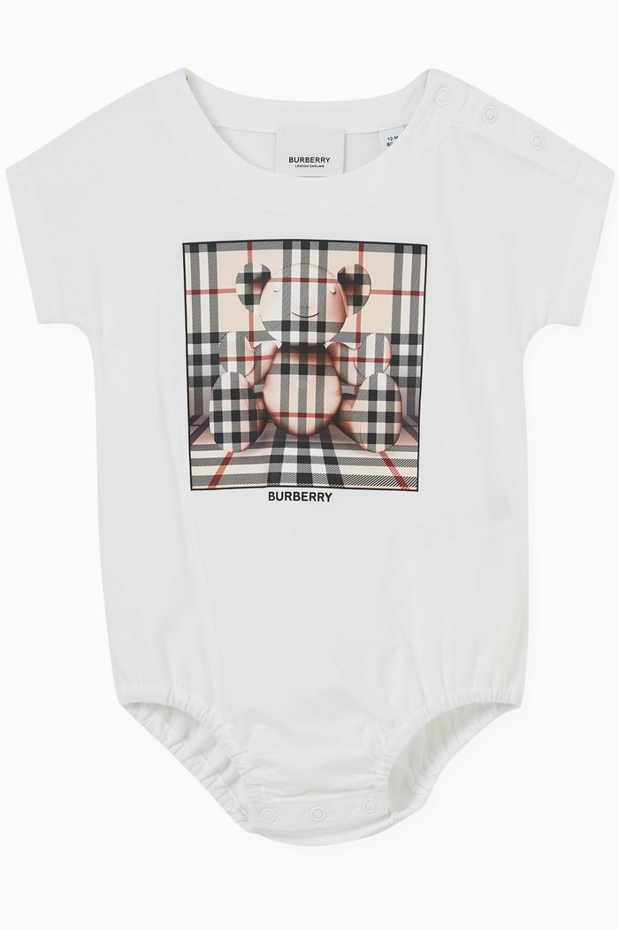 

Graphic Logo Print Bodysuit in Cotton, White
