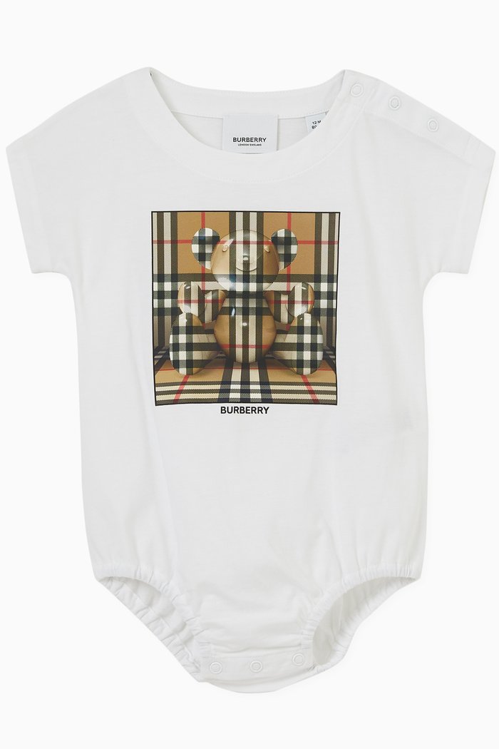 

Graphic Logo Print Bodysuit in Cotton, Neutral