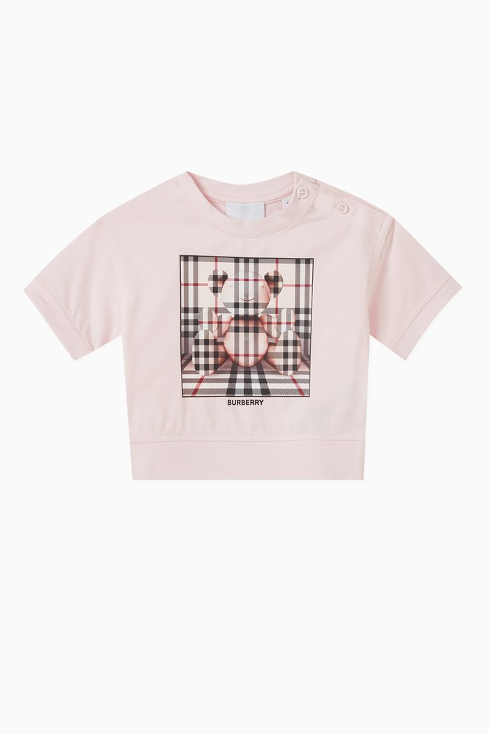 

Teddy-print T-shirt in Cotton, Pink