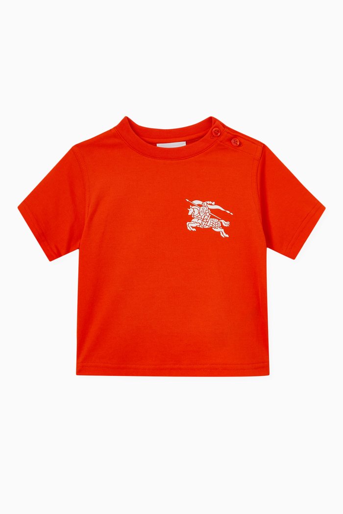 Logo T-shirt in Cotton, Orange