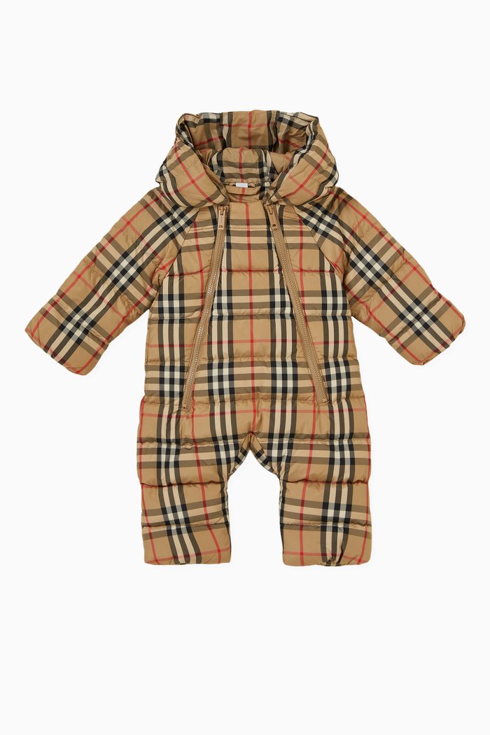 

Check Print Suit in Nylon, Neutral