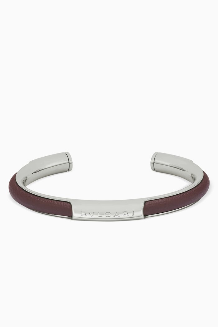 

Bvlgari Bvlgari Bangle Bracelet in Palladium-plated Brass, Brown
